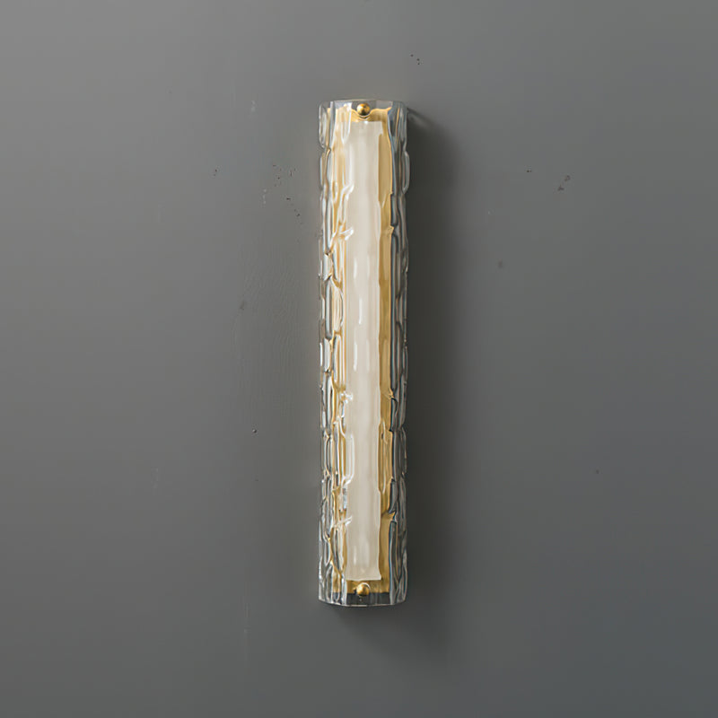 Brass Ripple Glass Wall Sconce