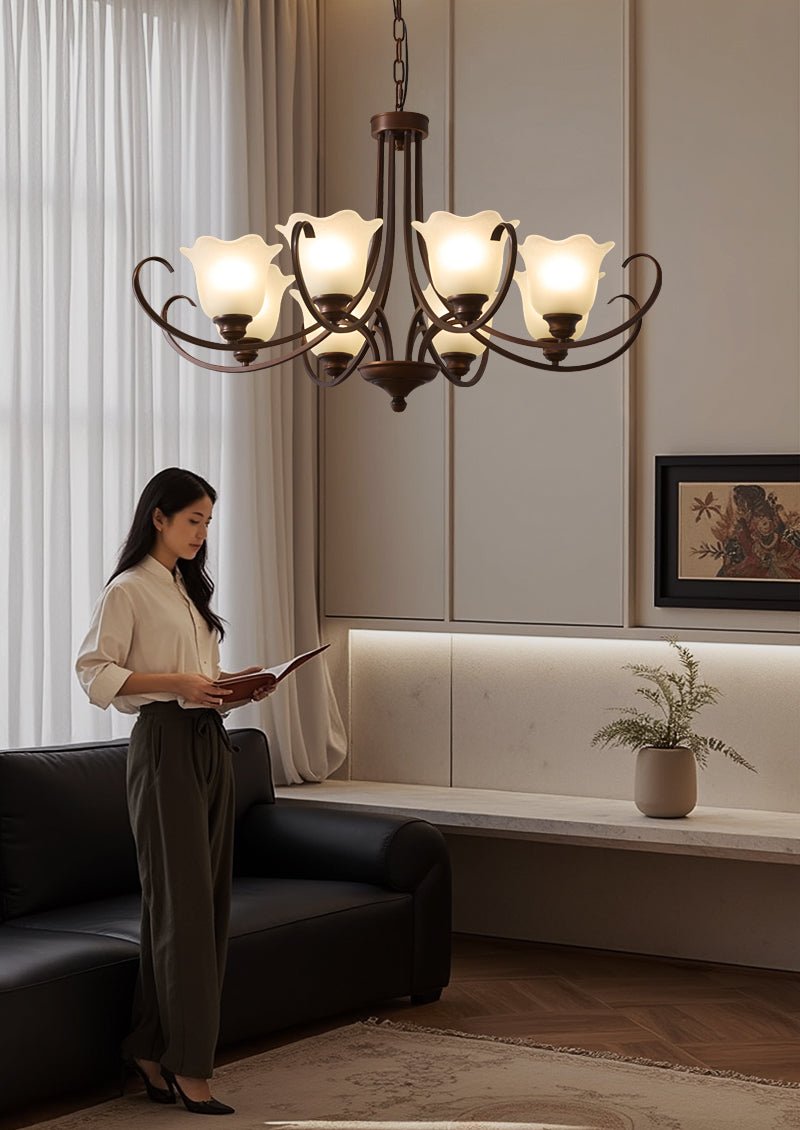 Calla Lily Scroll Chandelier