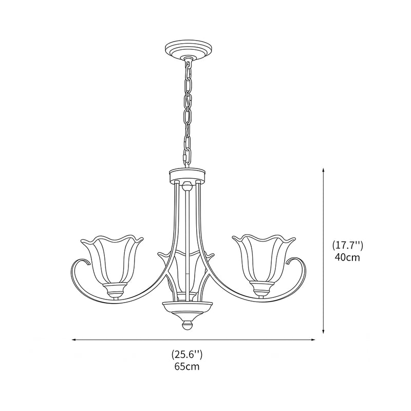 Calla Lily Scroll Chandelier