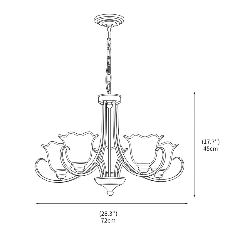 Calla Lily Scroll Chandelier