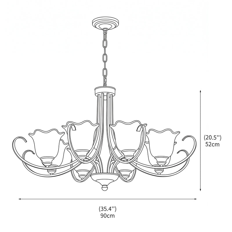 Calla Lily Scroll Chandelier