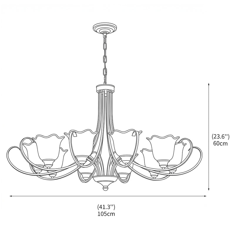 Calla Lily Scroll Chandelier