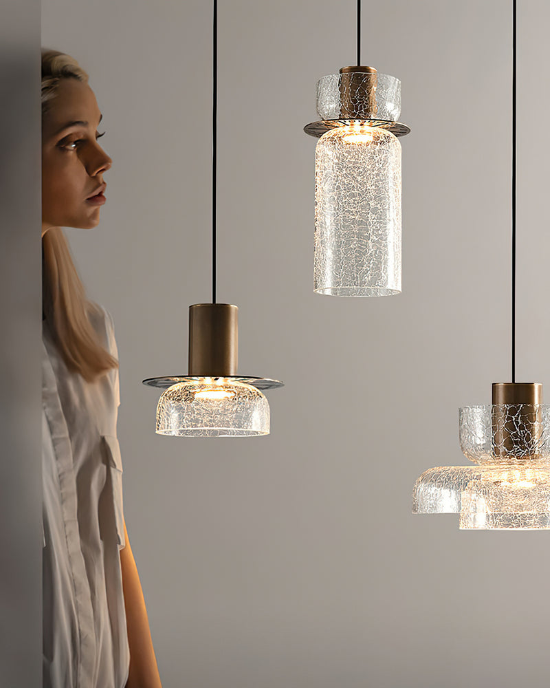 Callum Crackle Glass Pendant Lamp