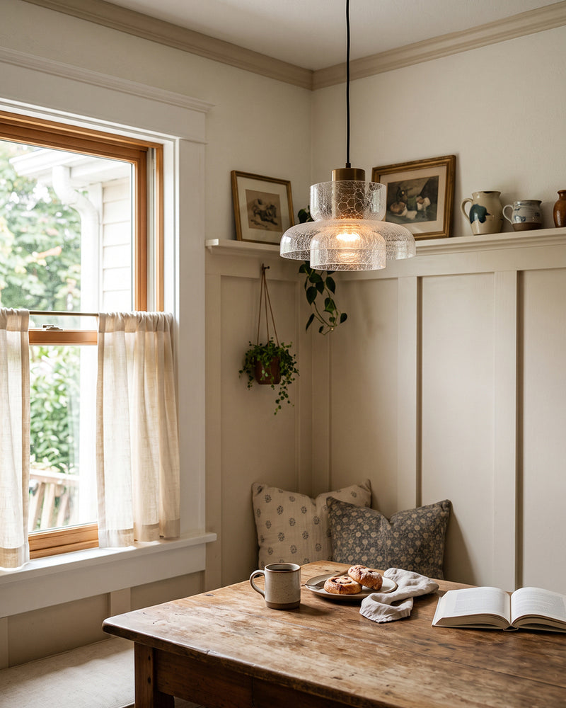 Callum Crackle Glass Pendant Lamp