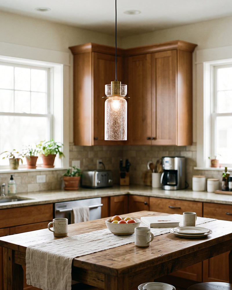 Callum Crackle Glass Pendant Lamp