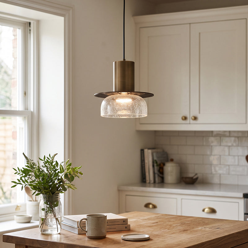 Callum Crackle Glass Pendant Lamp