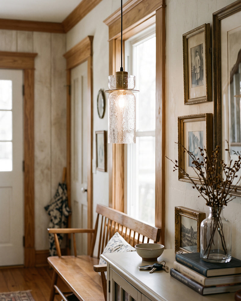 Callum Crackle Glass Pendant Lamp