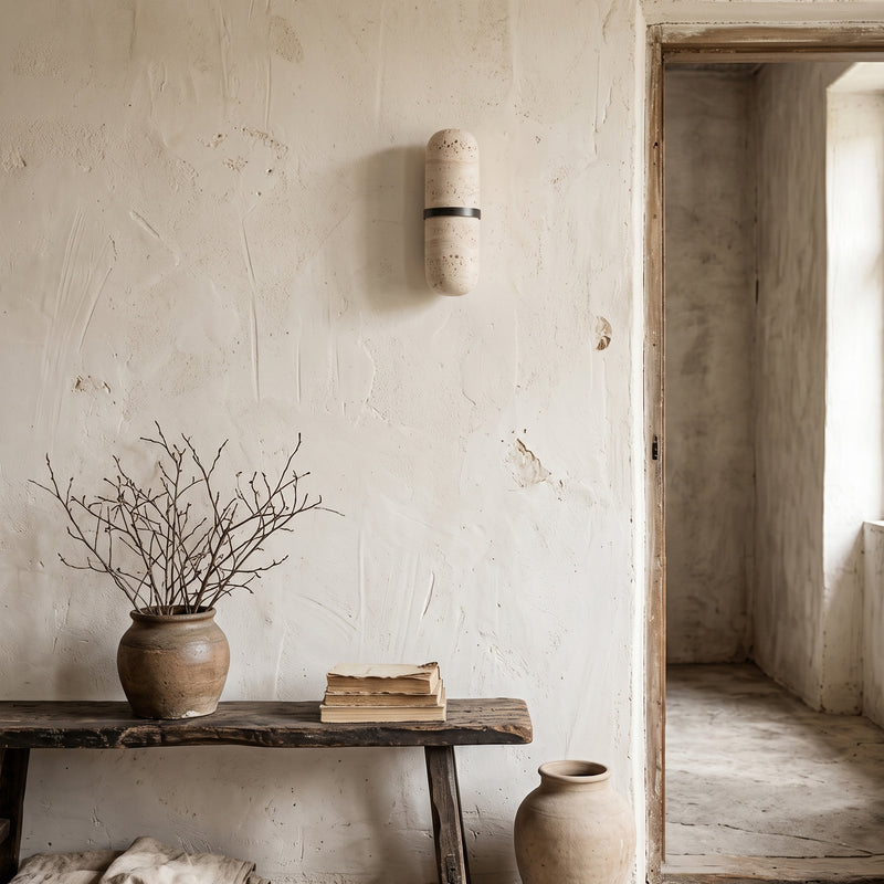Camden Travertine Capsule Wall Sconce