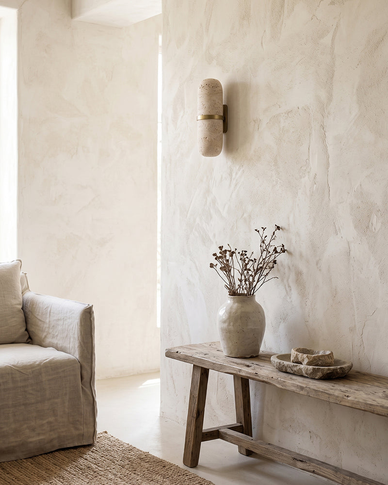 Camden Travertine Capsule Wall Sconce