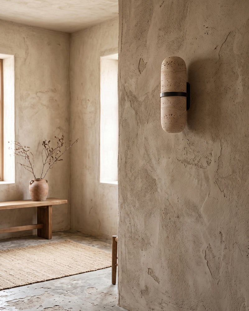 Camden Travertine Capsule Wall Sconce