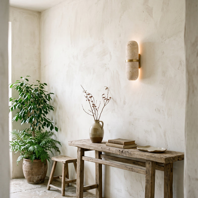 Camden Travertine Capsule Wall Sconce