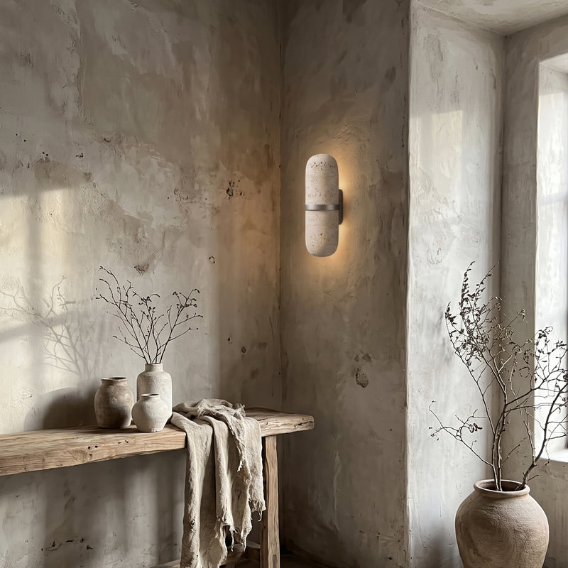 Camden Travertine Capsule Wall Sconce