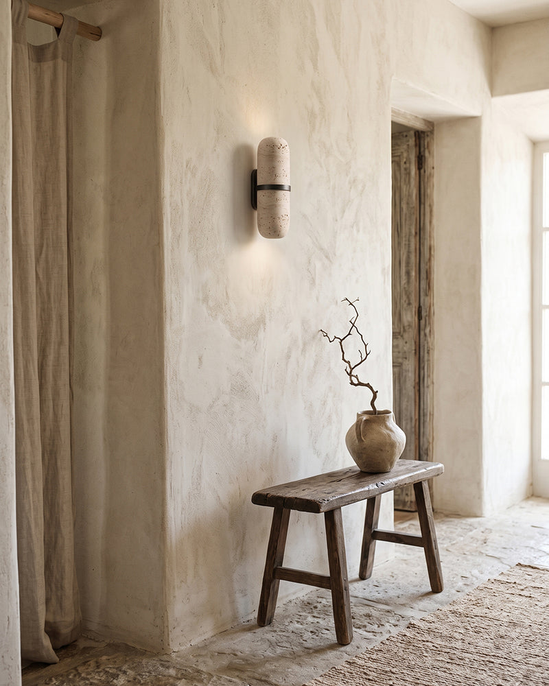 Camden Travertine Capsule Wall Sconce