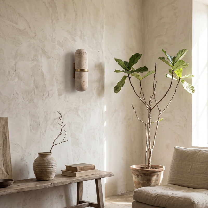Camden Travertine Capsule Wall Sconce
