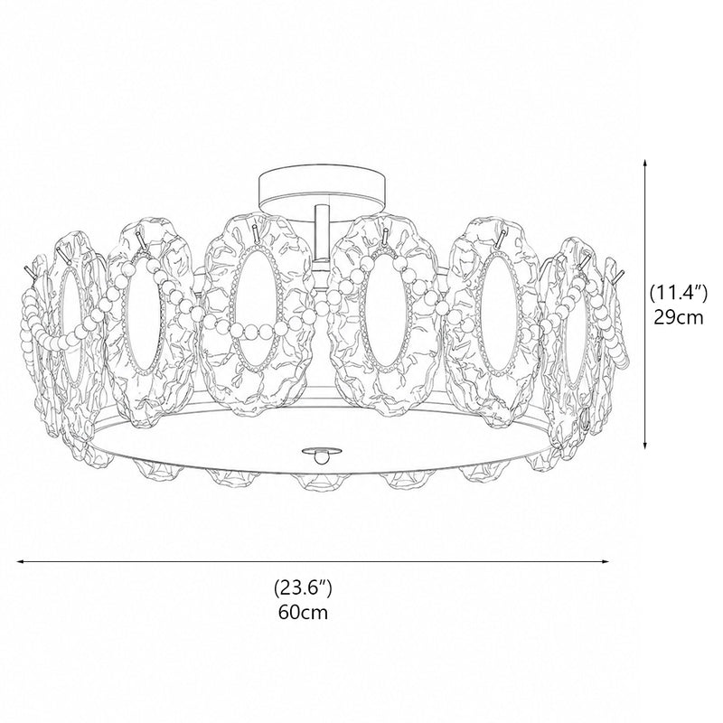 Camilla Glass Semi-Flush Mount Ceiling Light