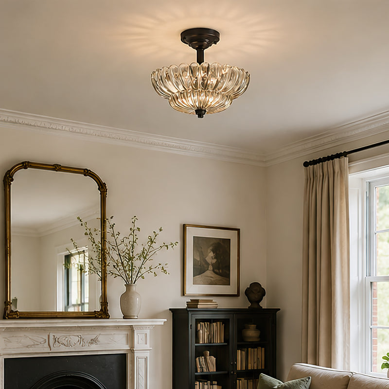 Celeste Tiered Glass Semi-Flush Mount Ceiling Lamp