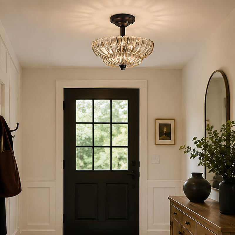 Celeste Tiered Glass Semi-Flush Mount Ceiling Lamp
