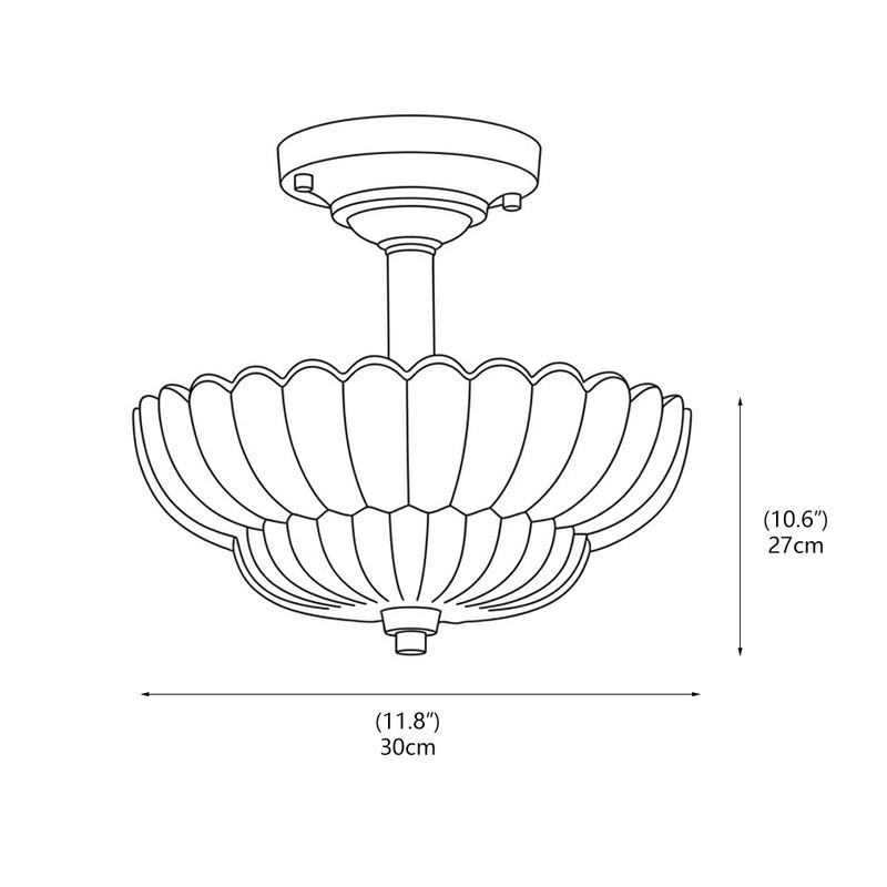 Celeste Tiered Glass Semi-Flush Mount Ceiling Lamp
