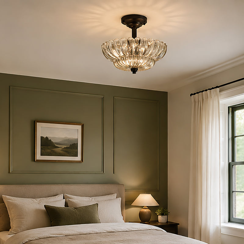 Celeste Tiered Glass Semi-Flush Mount Ceiling Lamp