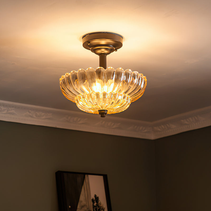 Celeste Tiered Glass Semi-Flush Mount Ceiling Lamp