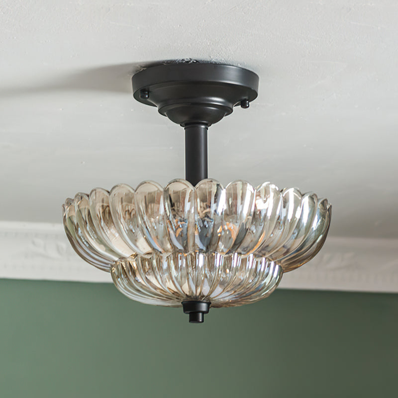 Celeste Tiered Glass Semi-Flush Mount Ceiling Lamp