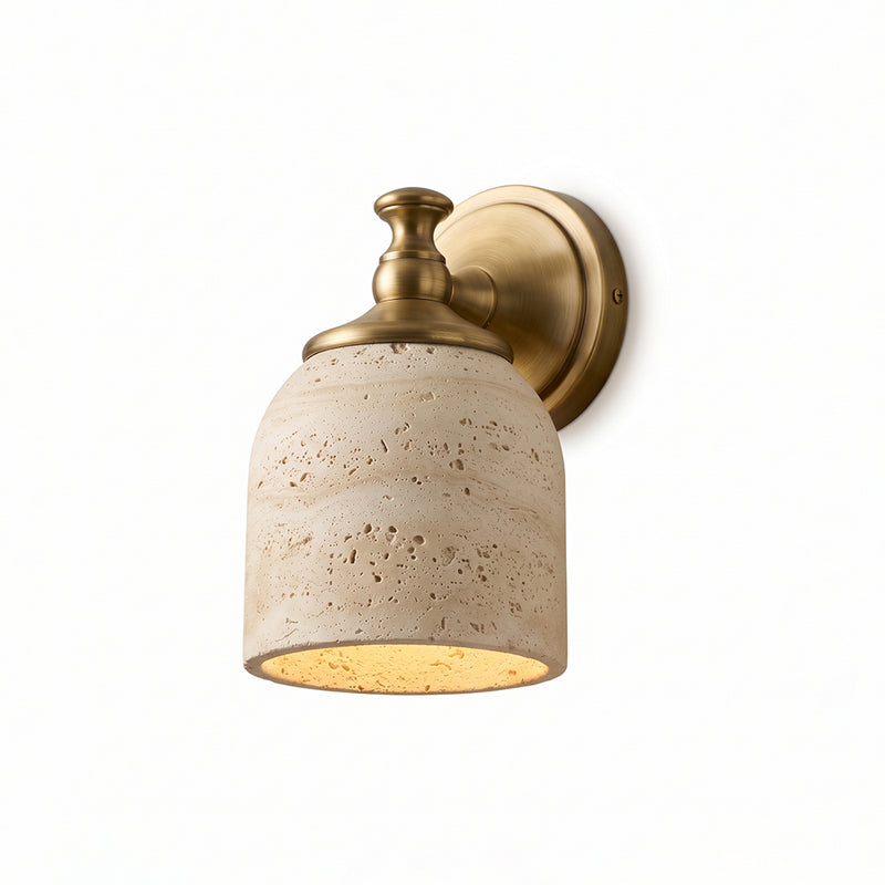 Chart Short Arm Travertine Wall Sconce