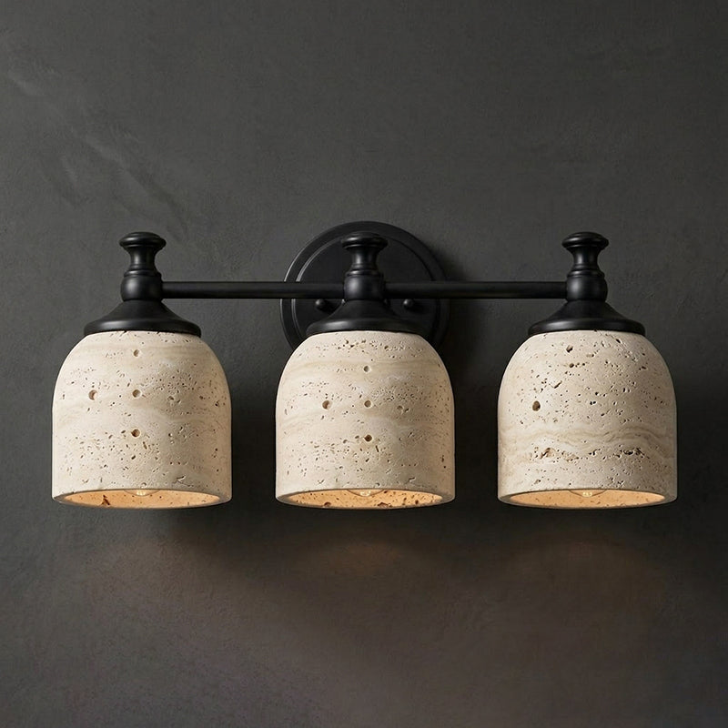 Chart Short Arm Travertine Wall Sconce