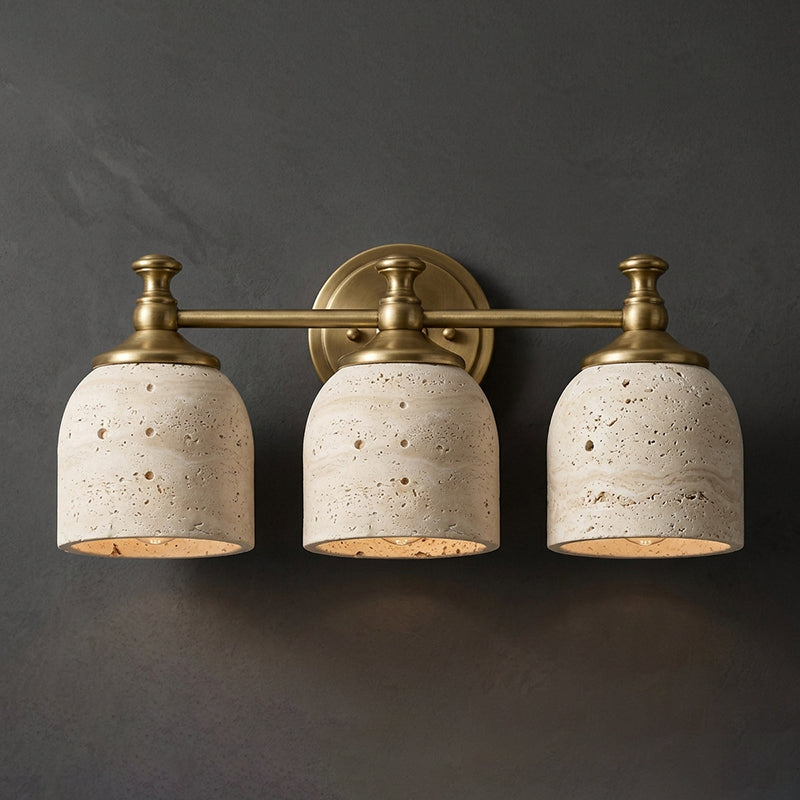 Chart Short Arm Travertine Wall Sconce