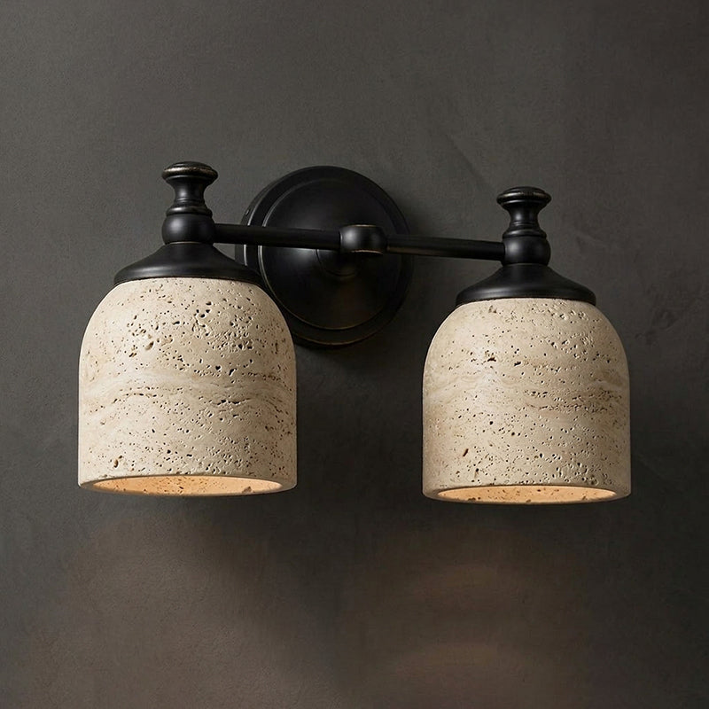 Chart Short Arm Travertine Wall Sconce