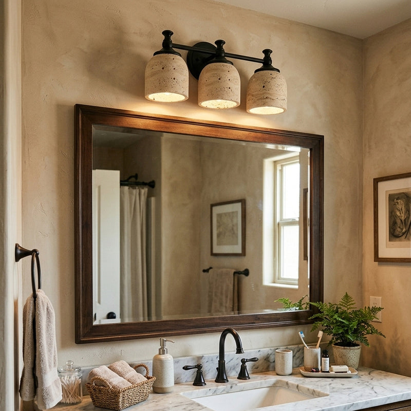 Chart Short Arm Travertine Wall Sconce