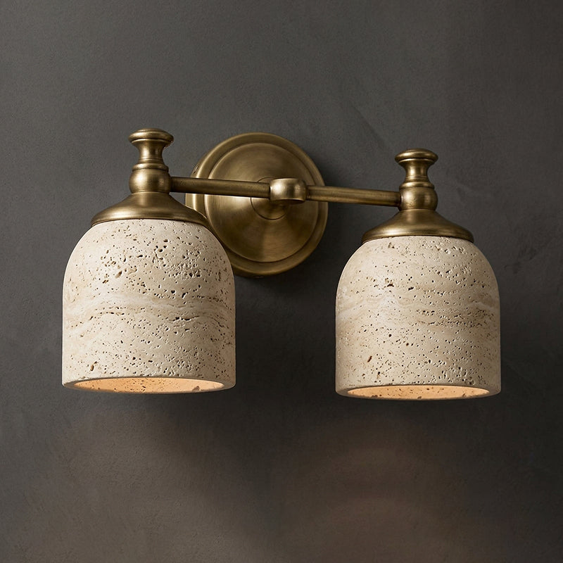 Chart Short Arm Travertine Wall Sconce