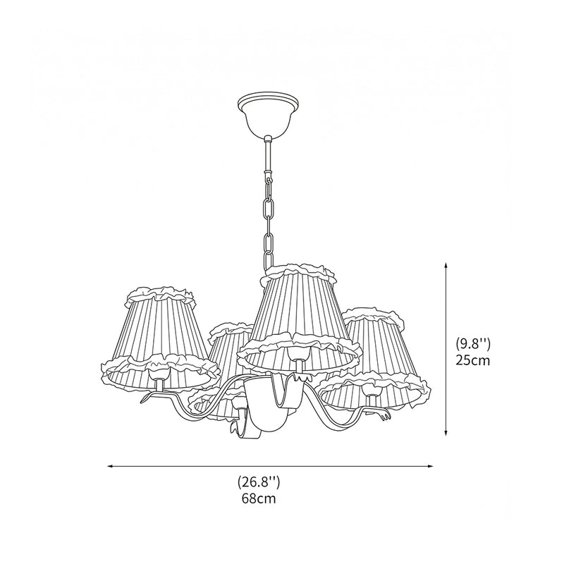 Colette Ruffled Pleat Chandelier