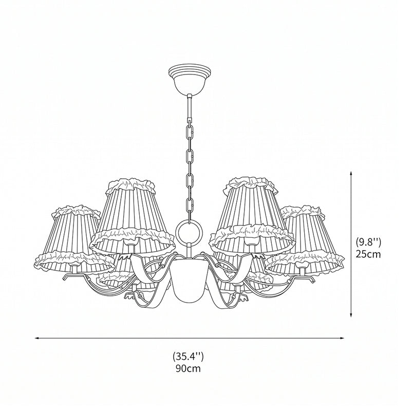 Colette Ruffled Pleat Chandelier