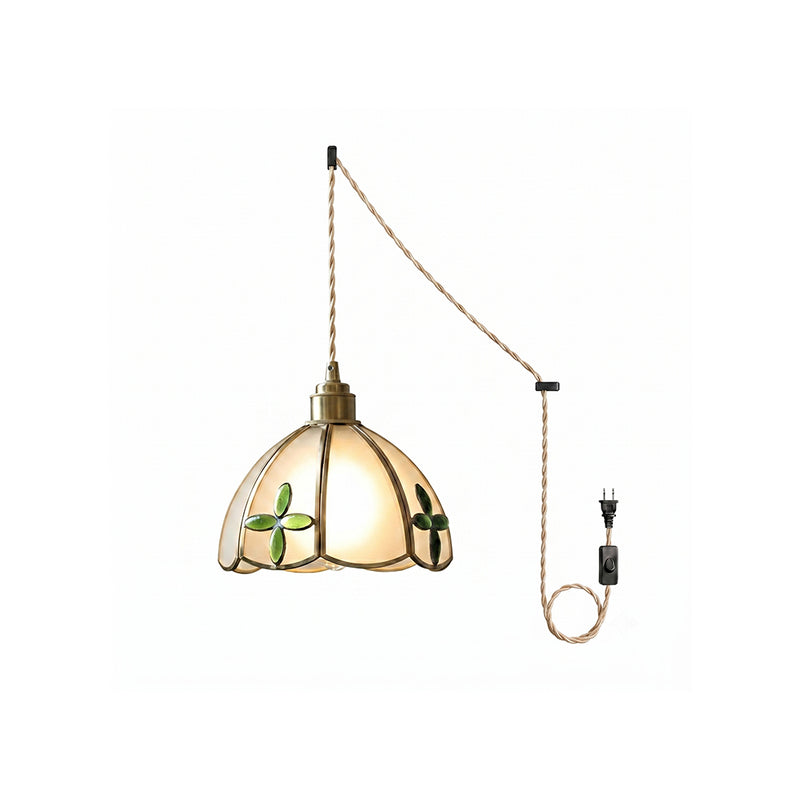 Lampe suspendue en verre teinté coloré