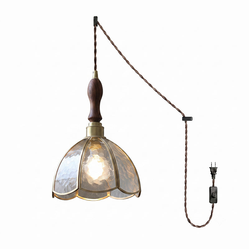 Lampe suspendue en verre teinté coloré