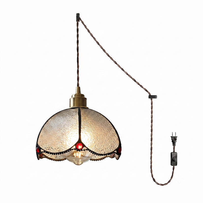 Lampe suspendue en verre teinté coloré
