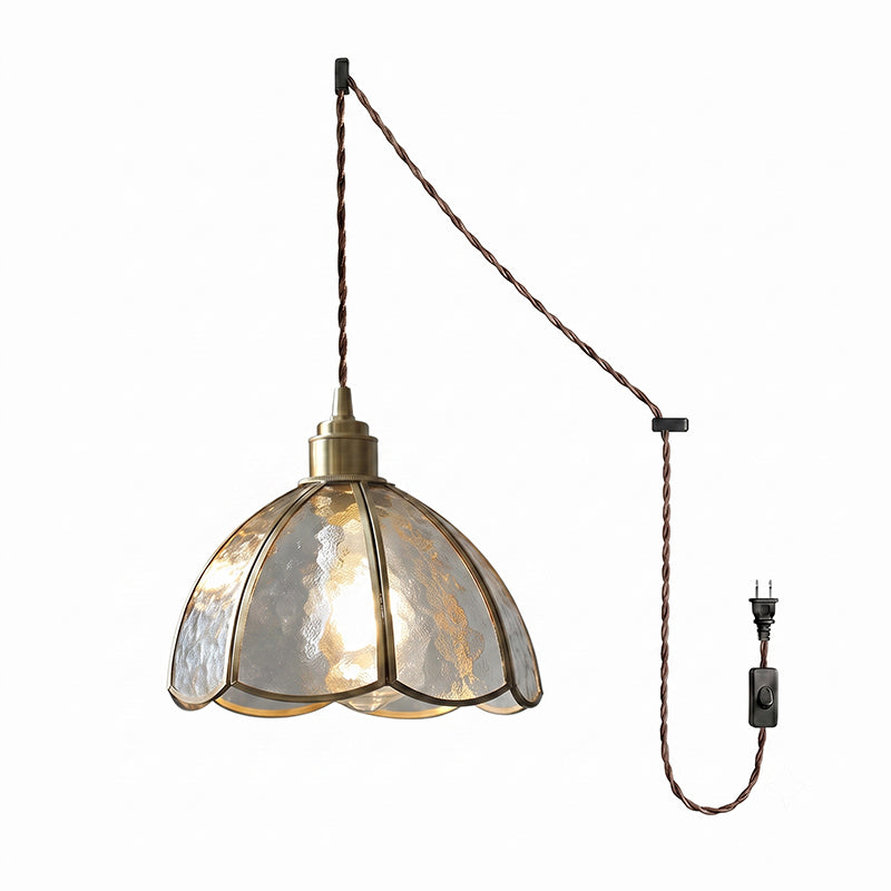 Lampe suspendue en verre teinté coloré