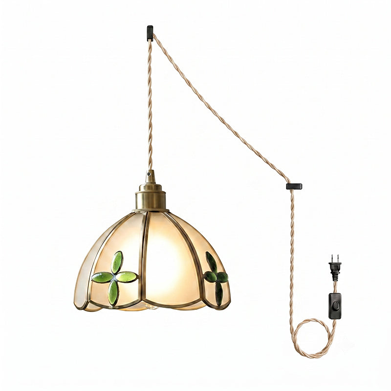 Lampe suspendue en verre teinté coloré