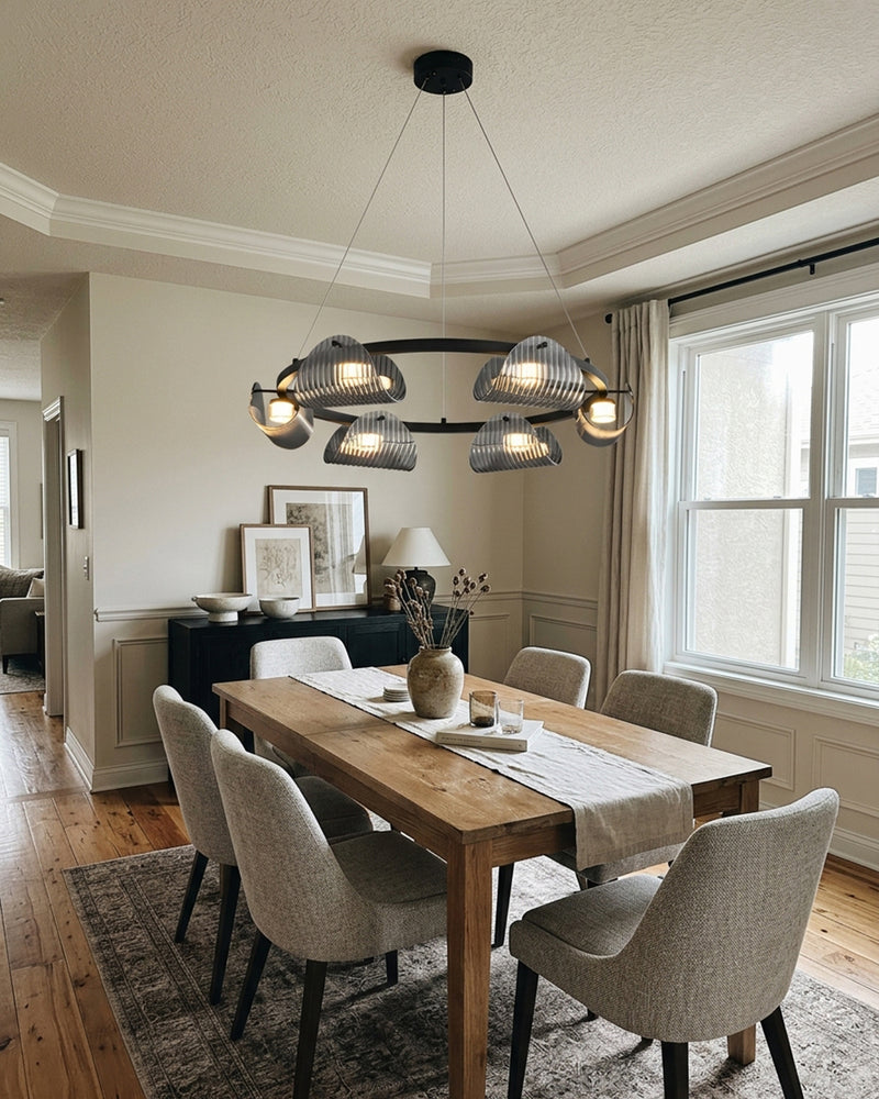 Conrad Ribbed Glass Chandelier