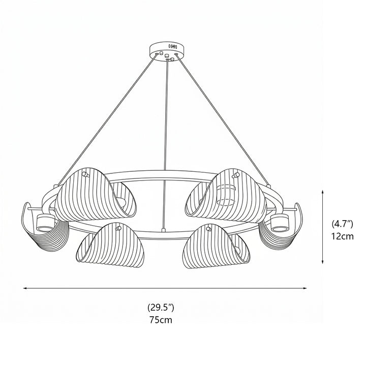 Conrad Ribbed Glass Chandelier