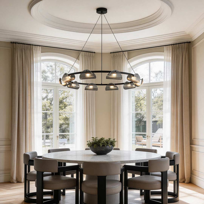 Conrad Ribbed Glass Chandelier