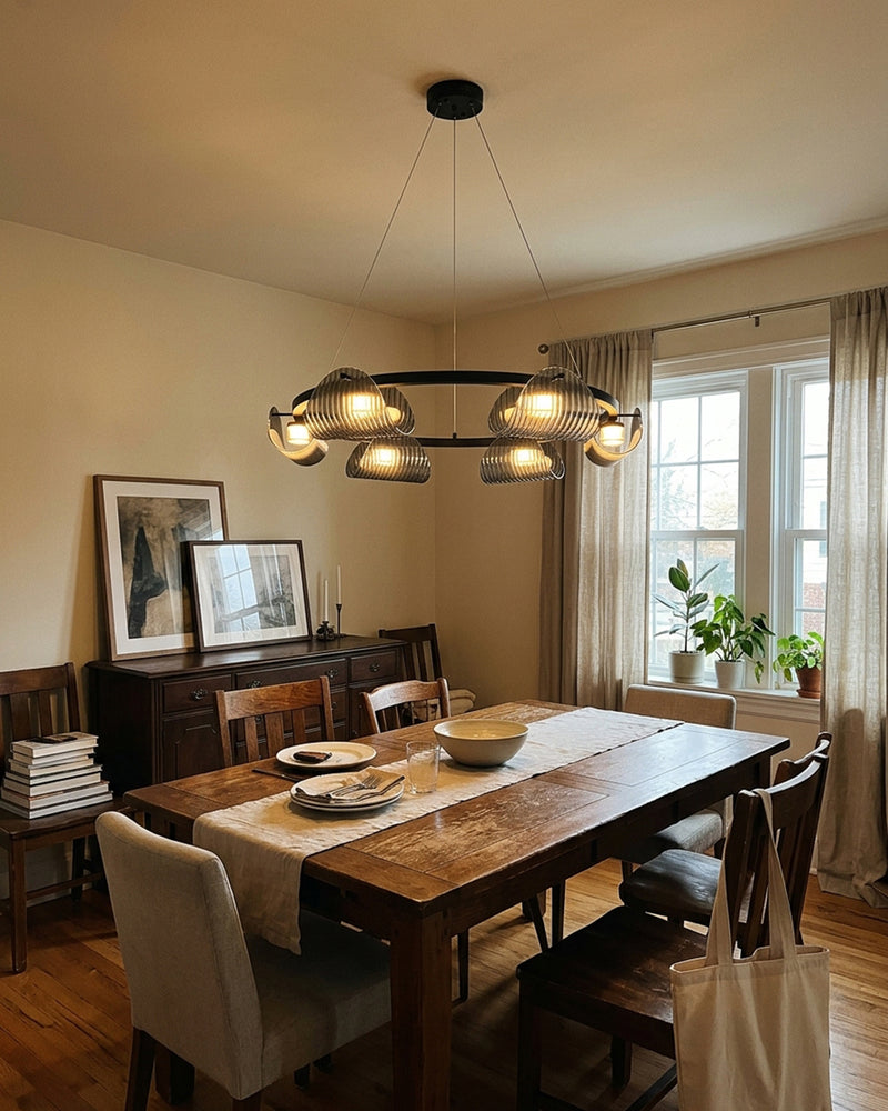 Conrad Ribbed Glass Chandelier