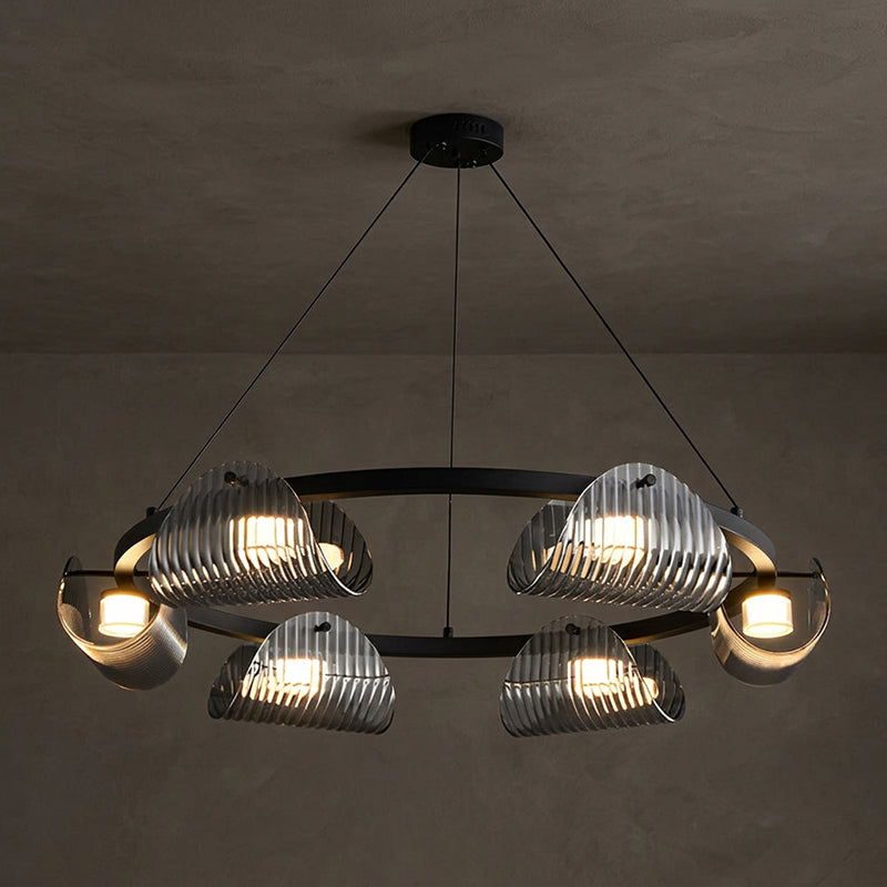 Conrad Ribbed Glass Chandelier