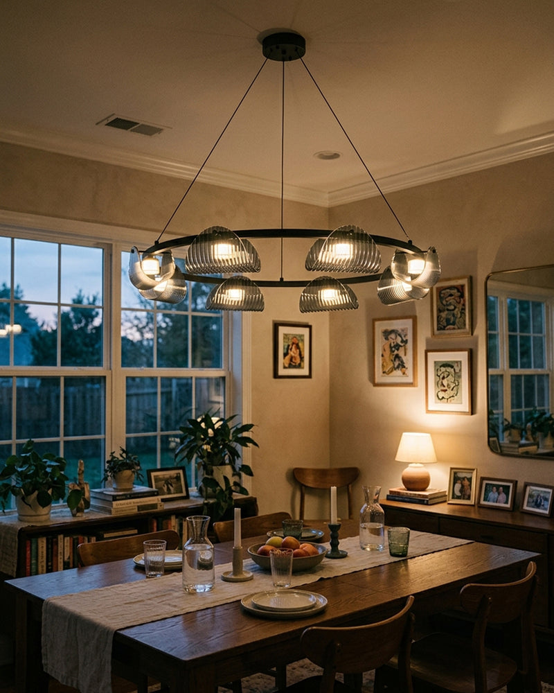 Conrad Ribbed Glass Chandelier