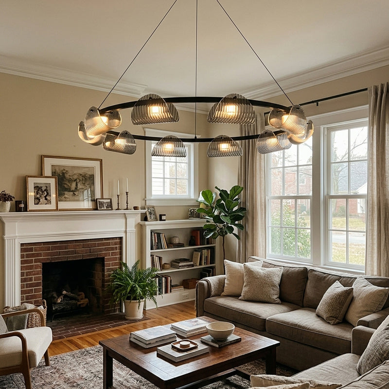 Conrad Ribbed Glass Chandelier