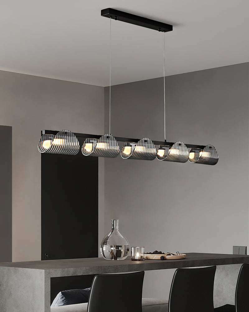 Conrad Ribbed Glass Linear Chandelier