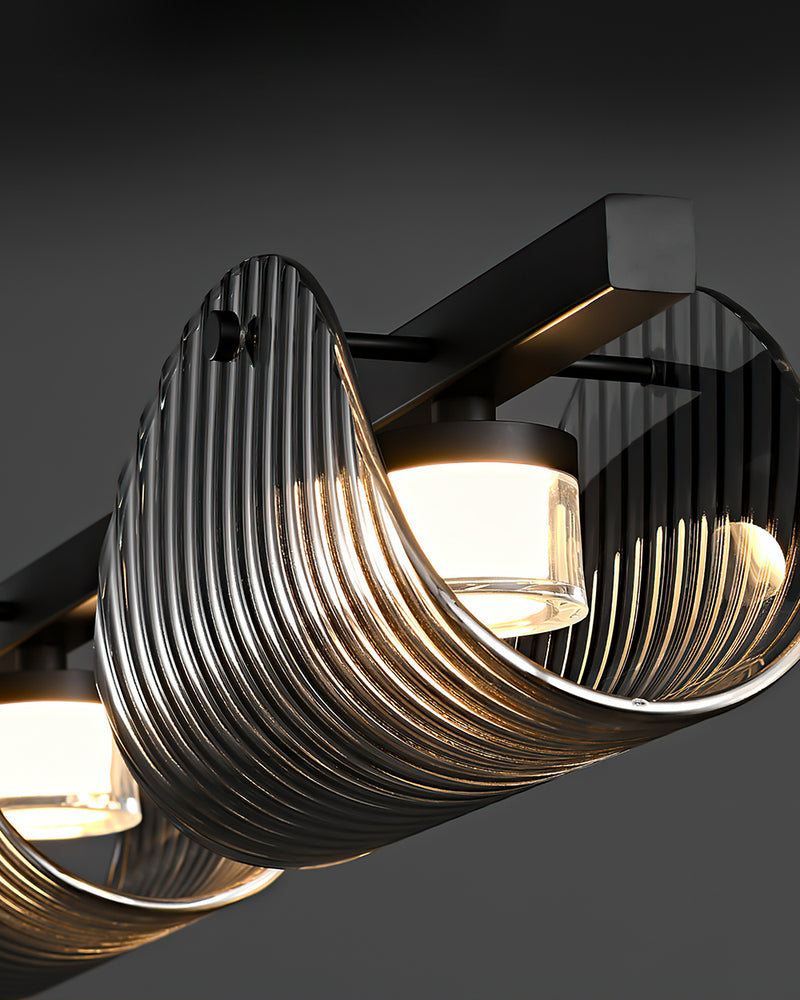 Conrad Ribbed Glass Linear Chandelier