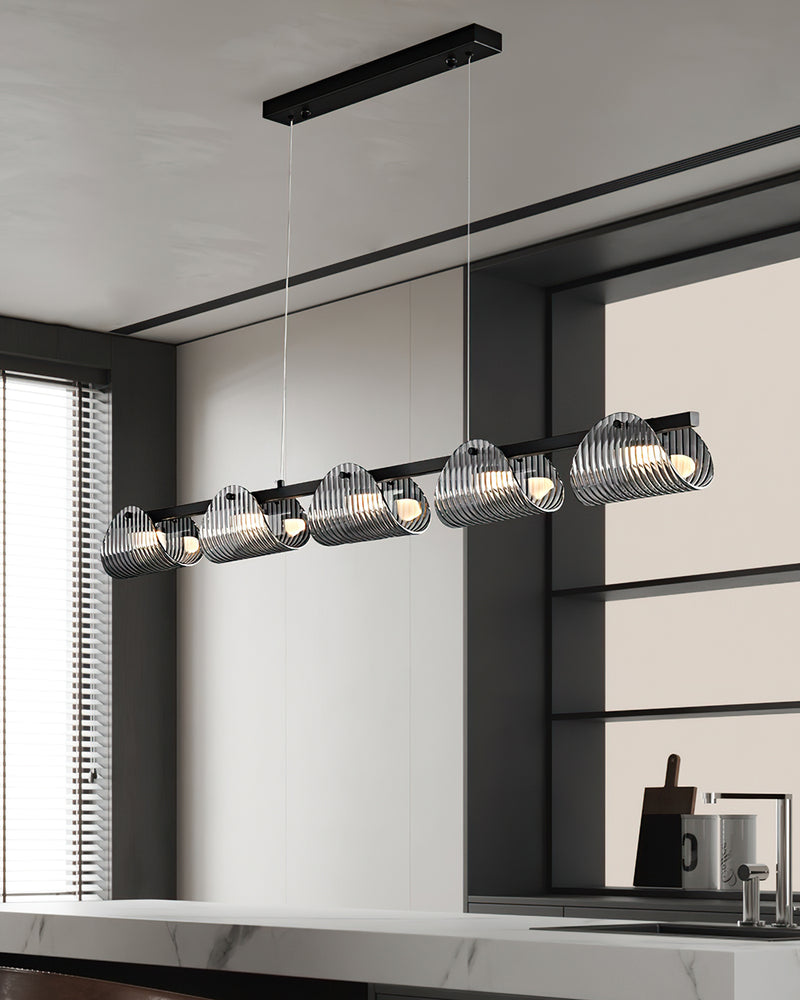 Conrad Ribbed Glass Linear Chandelier