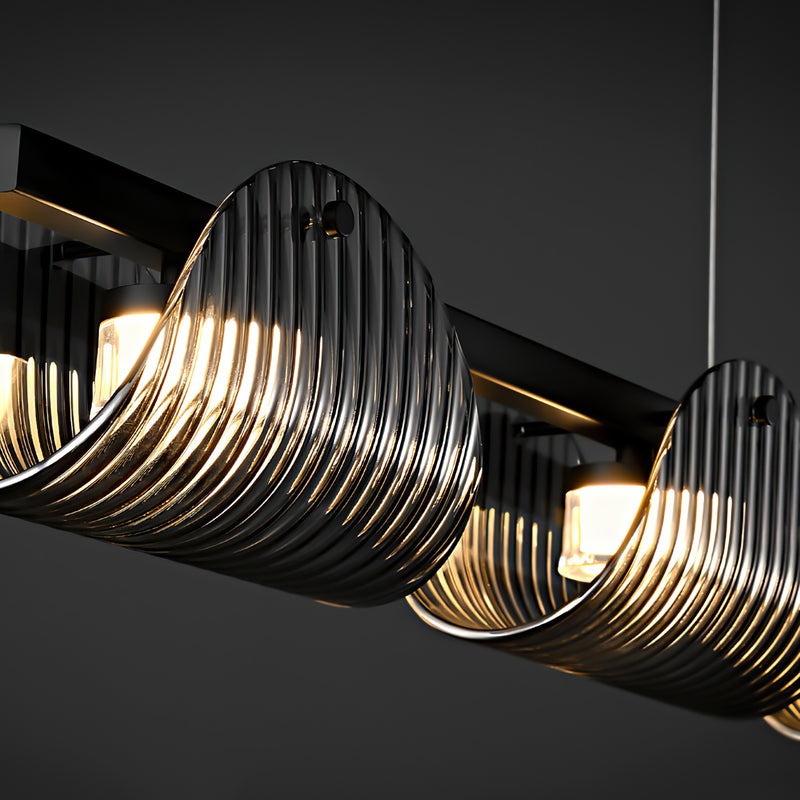 Conrad Ribbed Glass Linear Chandelier