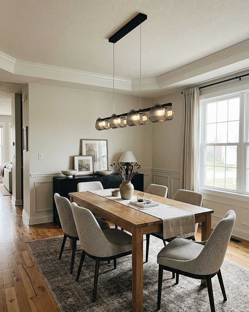 Conrad Ribbed Glass Linear Chandelier